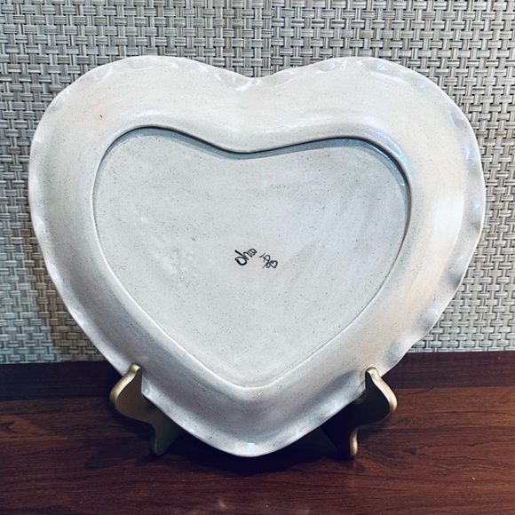 🌟5xHP🌟VTG 1980s Ceramic Heart Shaped Dish with Hand Painted Sunflowers - Picture 7 of 8